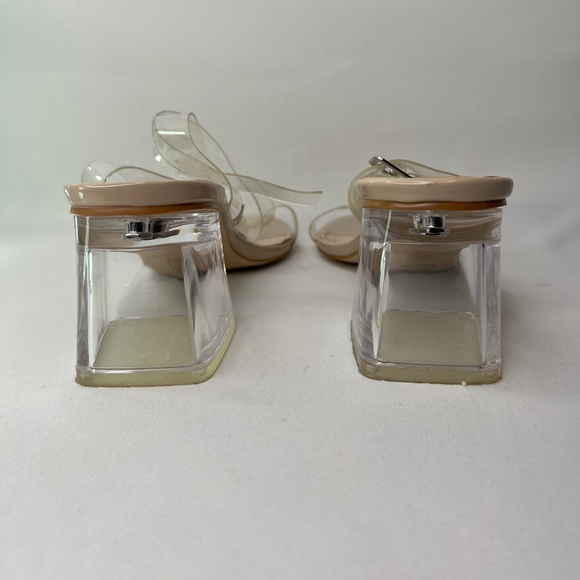 Clear Opened-Toe Block Heels - Picture 5 of 7